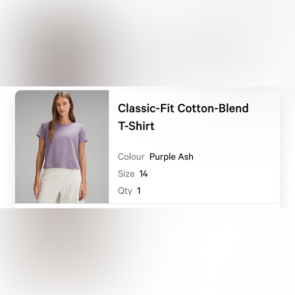 Lululemon Classic-Fit Cotton-Blend T-Shirt - Purple Ash - Picture 4 of 4